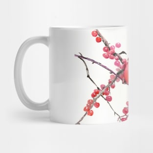 Cardinal Bird and Berries Mug